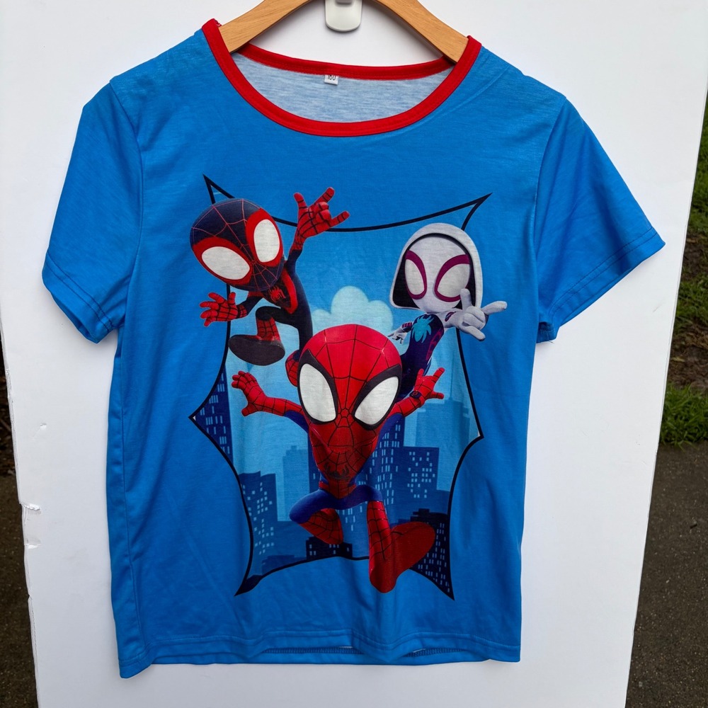 Spider-Man Miles Morales Ghost-Spider Pajama Set Blue Kids Size 160 Shorts Tee